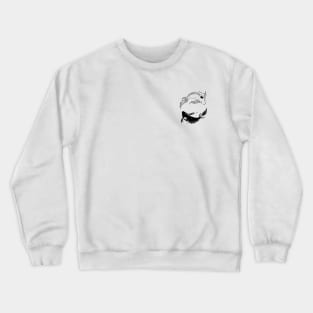 black on white spirit fish Crewneck Sweatshirt